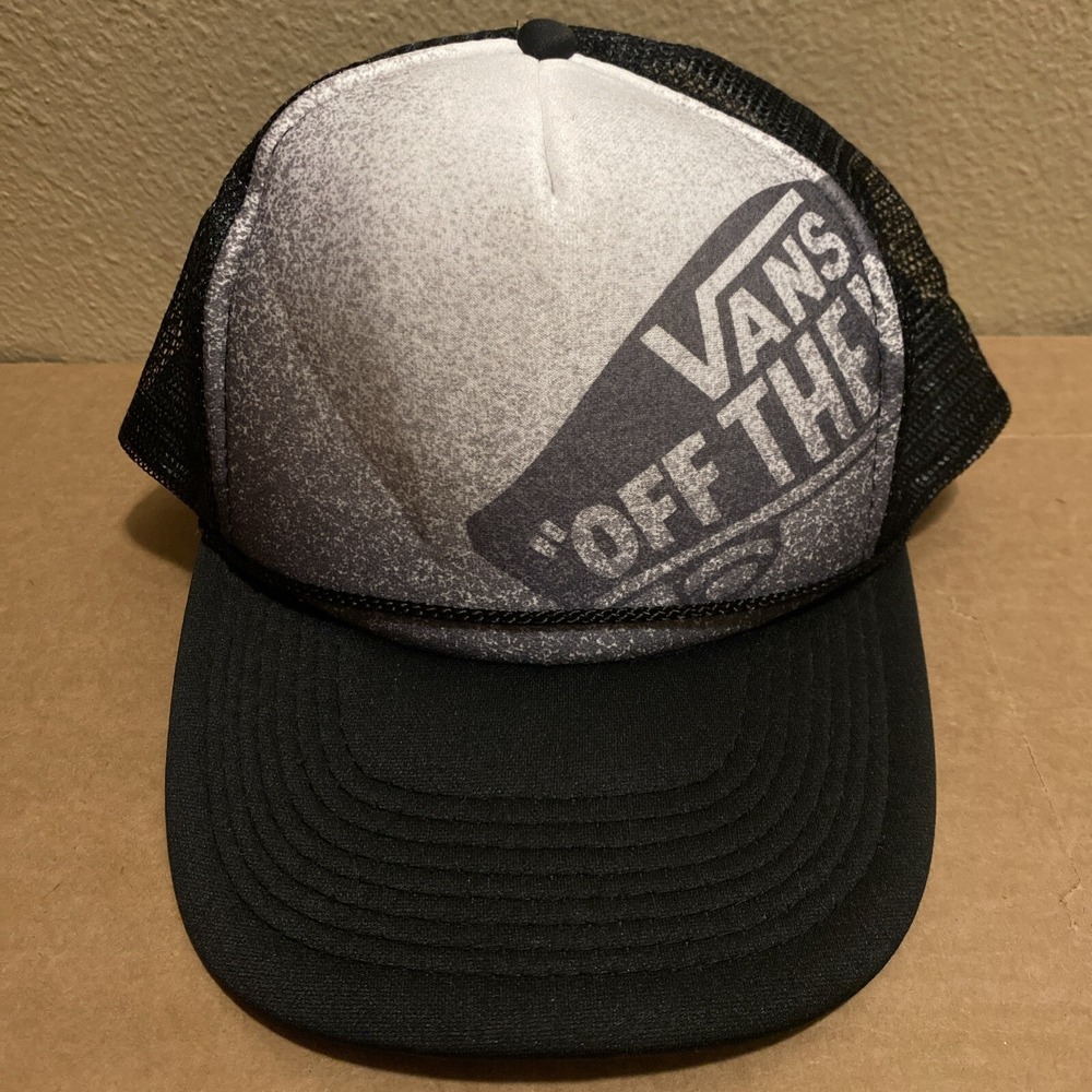 VANS Otto Collection Black TRUCKER Mesh SnapBack Hat Cap Adjustable Skateboard